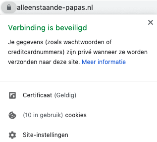 Alleenstaande-papas.nl is beveiligd met een SSL-certifcaat