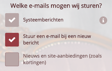 E-mail voorkeuren instellen op Regio Swingers