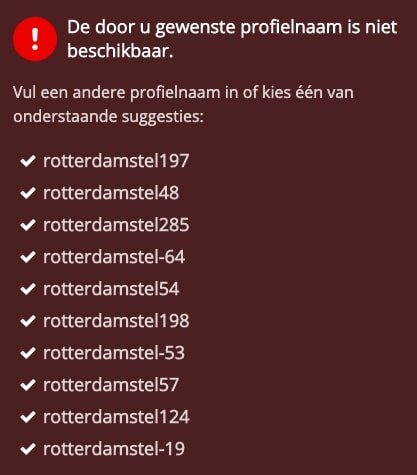 Kies een gebruikersnaam op Regioswingers.nl