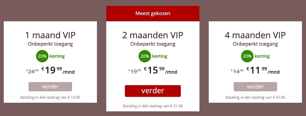 Kosten Regioswingers.nl