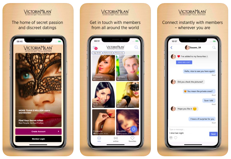 De dating app van Victoria Milan